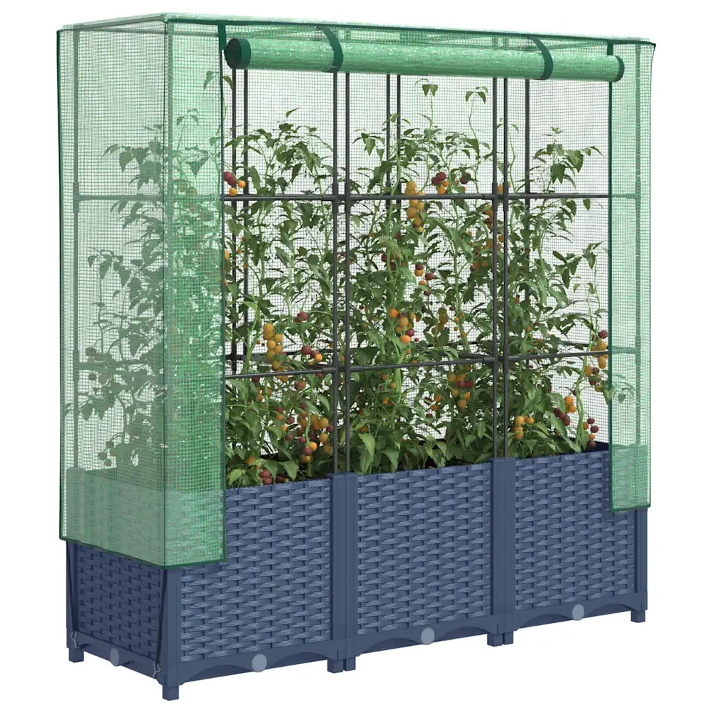 vidaXL Letto Rialzato con Copertura Serra Effetto Rattan 120x40x138 cm