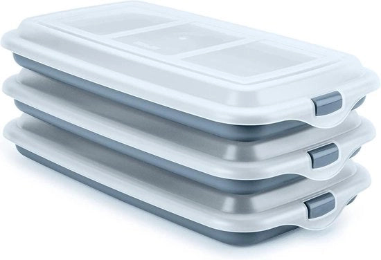 Contenitore per alimenti e prodotti - conservazione ottimale di dischi - dimensioni 248 x 144 x 33 cm (3 x blu) supporto per formaggi