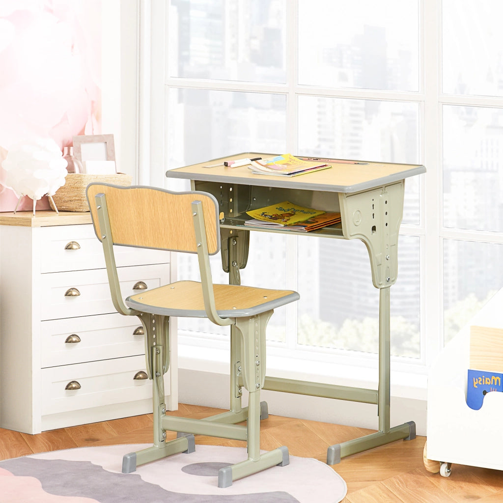 Scrivania Bambini Vintage ¨C zephmum ¨C Legno Chiaro 90x50x75 cm