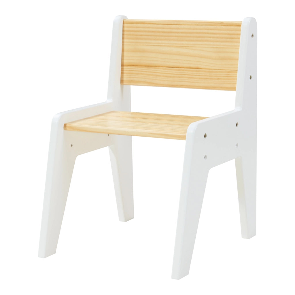 Set Skinnskatteberg Tavolo e Sedia per Bimbi - Legno Naturale / Bianco [en.casa]