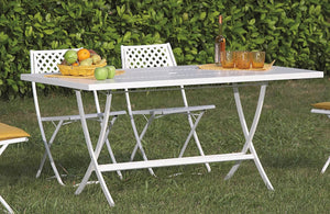 Tavolo da Giardino Pieghevole 160x80x75 cm in Acciaio RD Italia Hermes 160 Bianco