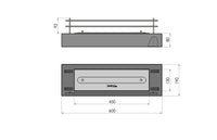 Camino a Bioetanolo da Tavolo 60x19 cm Firebox 600 Nero con Vetro