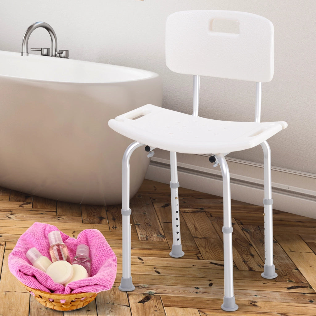 Sgabello da Doccia Ergonomico Regolabile ¨C zephmum ¨C Bianco Antiscivolo 136 kg