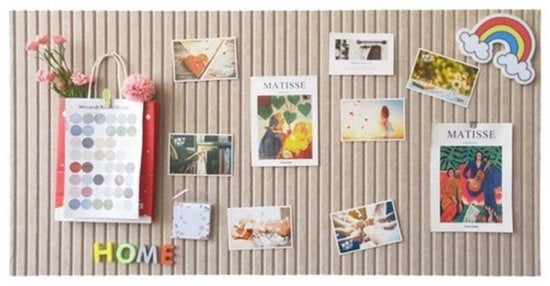 Panno decorativo da appendere - panno da appendere decorativo - grande panno da appendere - display per foto pieghevole - vision board - per scuola, casa, cucina, ufficio, muri - 60 x 40 cm (marrone)
