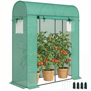 Serra per pomodori in PVC con porta a rullo e rete ¨C zephmum ¨C Verde 170x68x200 cm