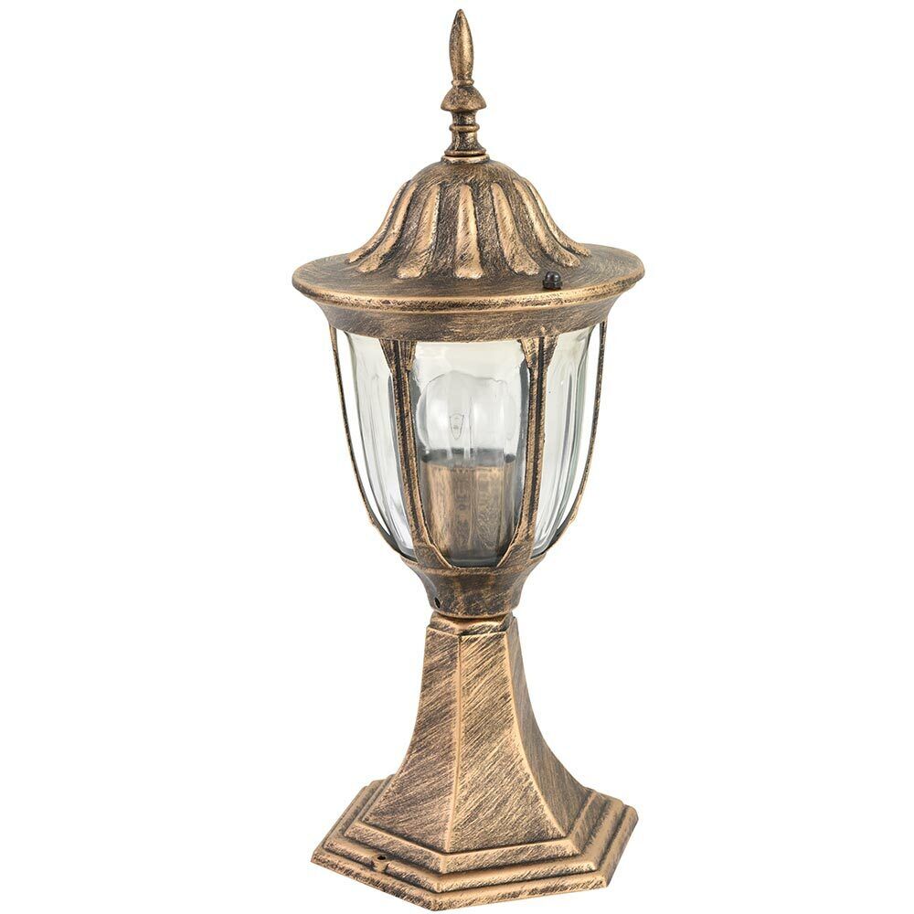 Lampione Vittoriano Classico da Giardino Lampada Esterno Alluminio e Vetro 30cm