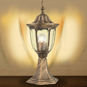 Lampione Vittoriano Classico da Giardino Lampada Esterno Alluminio e Vetro 30cm