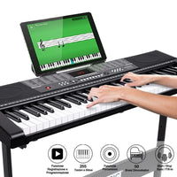 Tastiera Musicale Pianola Elettronica 61 Tasti con Supporto Sgabello e Cuffie