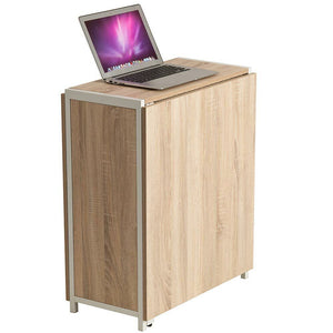 Tavolo Scrivania con Libreria Richiudibile Allungabile a Scomparsa Legno Acciaio