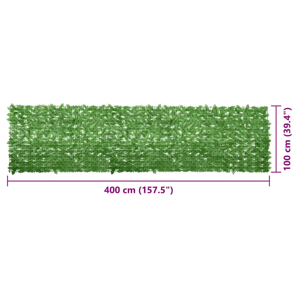 Paravento da Balcone-Pannello per balcone con Foglie Verdi 400x100 cm
