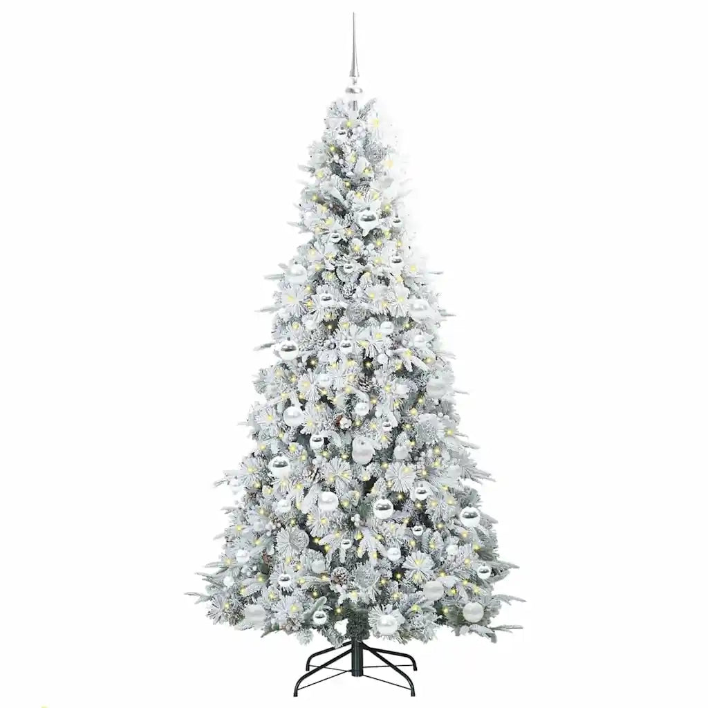 Albero di Natale Artificiale con Rami Pieghevoli Bianco 180 cm