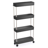 Carrello Carrellino Slim Salvaspazio Cucina Bagno Ripostiglio 4 Ripiani 4 Ruote