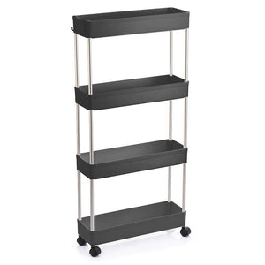 Carrello Carrellino Slim Salvaspazio Cucina Bagno Ripostiglio 4 Ripiani 4 Ruote