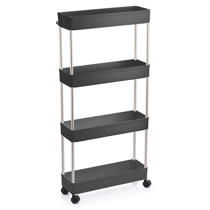 Carrello Carrellino Slim Salvaspazio Cucina Bagno Ripostiglio 4 Ripiani 4 Ruote
