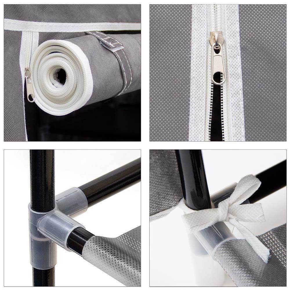 Scarpiera Salvaspazio 10 Ripiani 45 Paia Scaffale Acciaio e Tessuto TNT Grigio