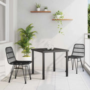 Set da Pranzo per Giardino 3 pcs Nero 3379198
