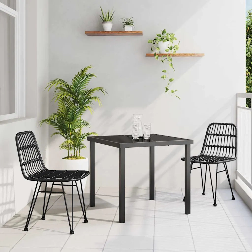 Set da Pranzo per Giardino 3 pcs Nero 3379198