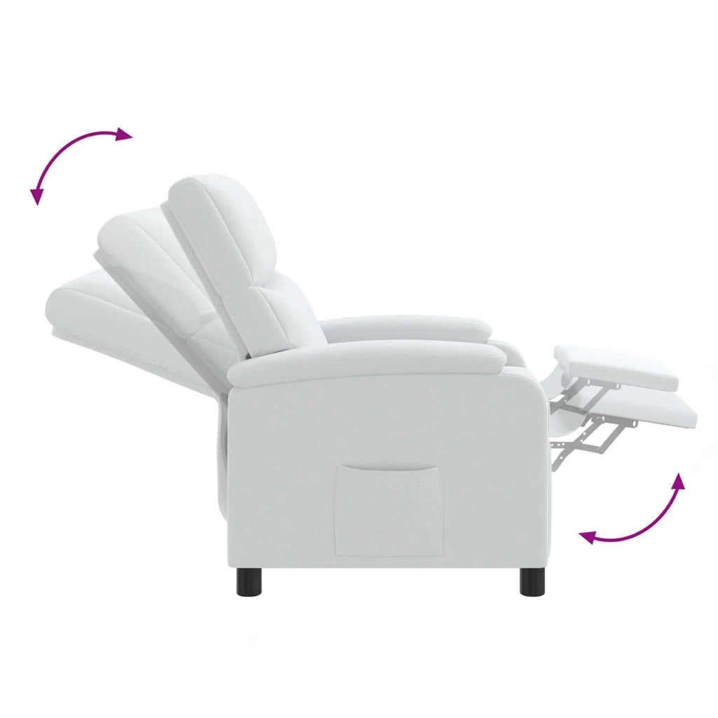 Divano Sedia-Poltrona reclinabile Bianco Tessuto 284550