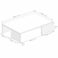 Tavolino Caffe Divano Salotto Rettangolare Basso in Legno Design Moderno Bianco