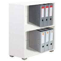 Mobile Mobiletto Libreria a Scaffali 2 Ripiani In Legno Bianco 77x60x31 cm