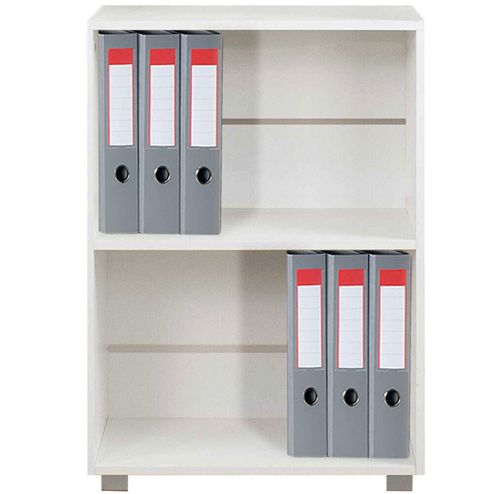 Mobile Mobiletto Libreria a Scaffali 2 Ripiani In Legno Bianco 77x60x31 cm