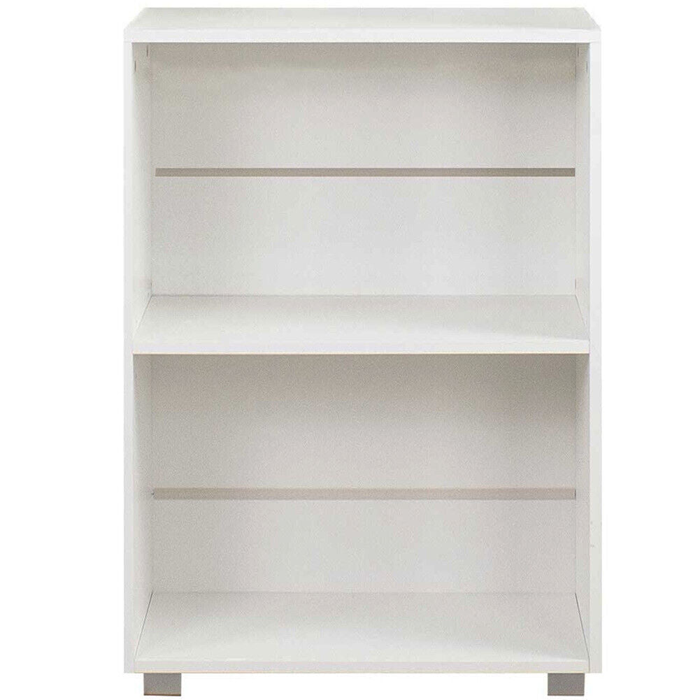 Mobile Mobiletto Libreria a Scaffali 2 Ripiani In Legno Bianco 77x60x31 cm
