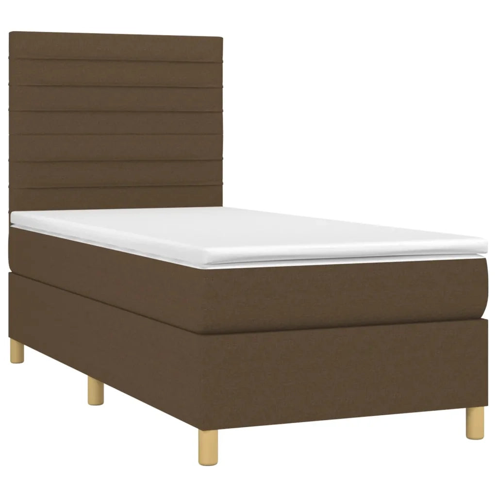 Giroletto a Molle con Materasso Marrone Scuro 90x190cm Tessuto 3142380