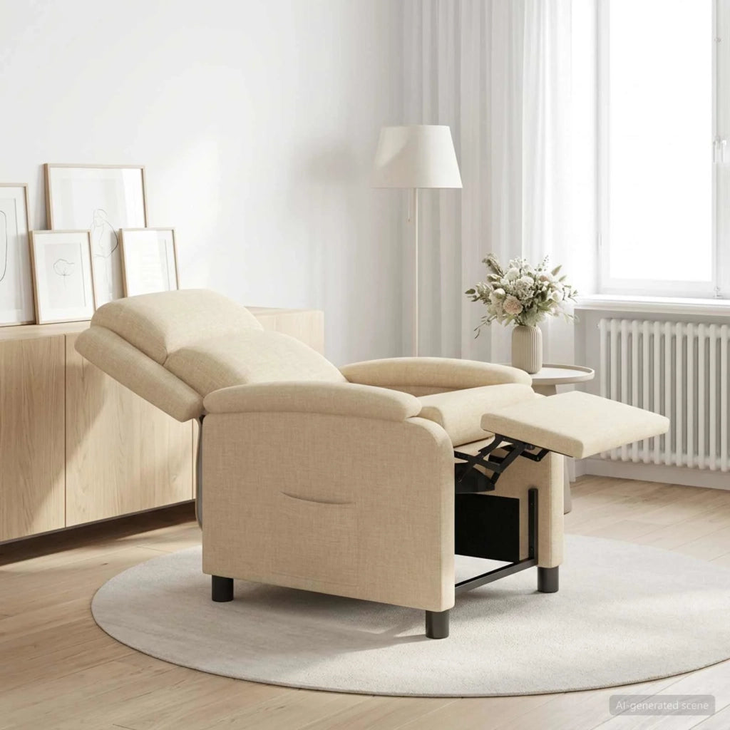 Divano Sedia-Poltrona reclinabile Crema Tessuto 705101
