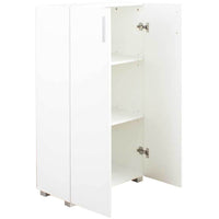 Mobile Armadio 3 Ripiani Due Ante Design Moderno Casa Ufficio Bianco 115x60x31