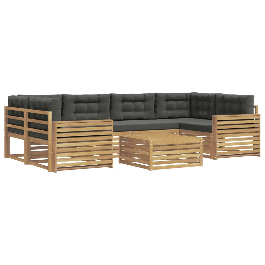Set di divani da esterno 7 pz Bianco e Antracite 3390132
