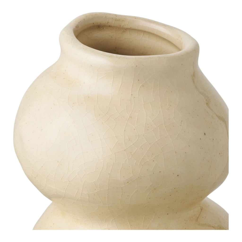 Vaso Decorativo HN10, Beige, Ceramica, 10,5x10,5x19,5 cm