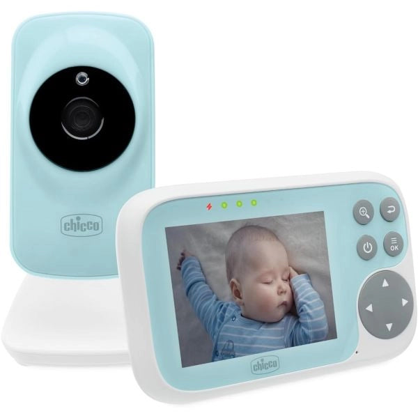 chicco baby monitor video start, con schermo a colori 3.2 pollici, portata 200 m, visione notturna infrarossi, funzione smart eco mode, batteria ricaricabile  -11479