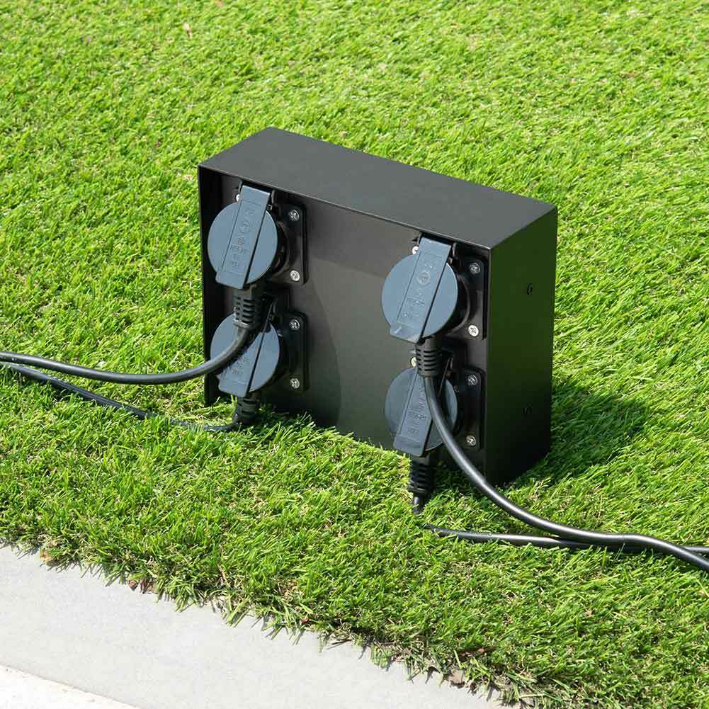 Colonna Elettrica Giardino Colonnina 4 Prese Shucko Impermeabili Terra Parete