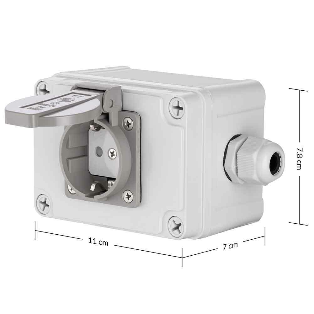 Presa Shucko Elettrica Cassetta Parete Muro Esterno Giardino Impermeabile IP65
