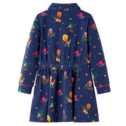 Abito Bambina Maniche Lunghe e Coulisse Blu Marino 116 CFW5514680