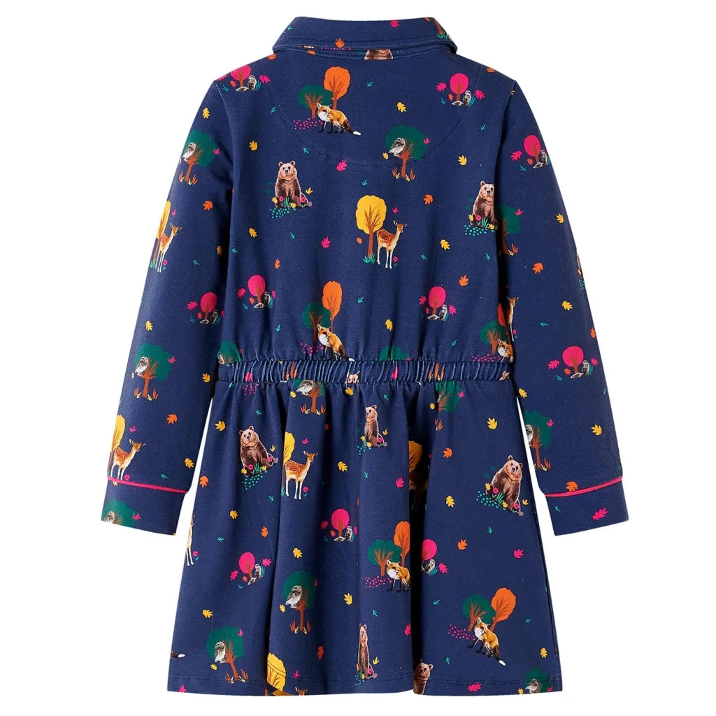 Abito Bambina Maniche Lunghe e Coulisse Blu Marino 116 CFW5514680