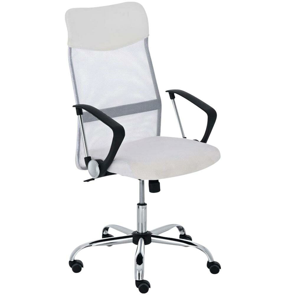 Sedia Scrivania Ergonomica Poltrona Ufficio traspirante Girevole Direzionale Bianco