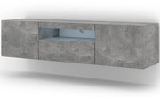 Mobile TV sospeso o a terra Led Incluso 150x42/36x37 Cm STAND AURA cemento