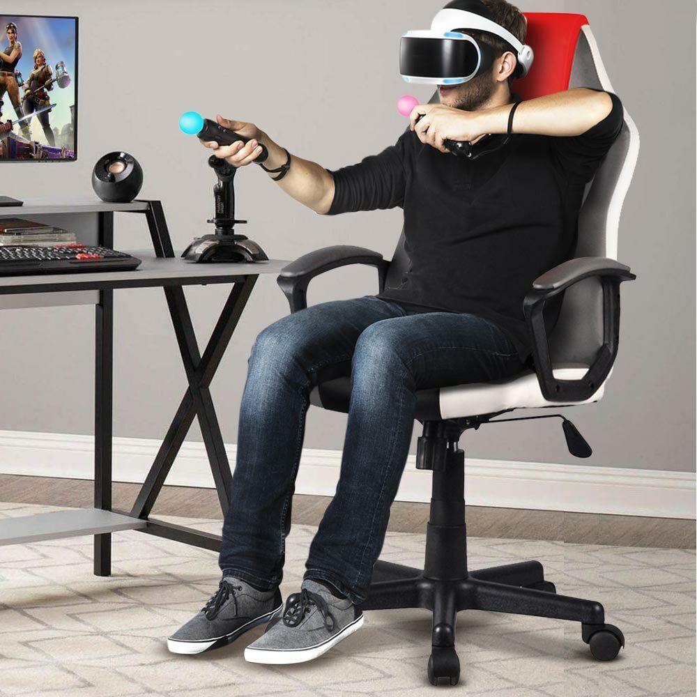 Sedia Poltrona Gaming Scrivania Ufficio Regolabile Girevole Direzionale Rosso