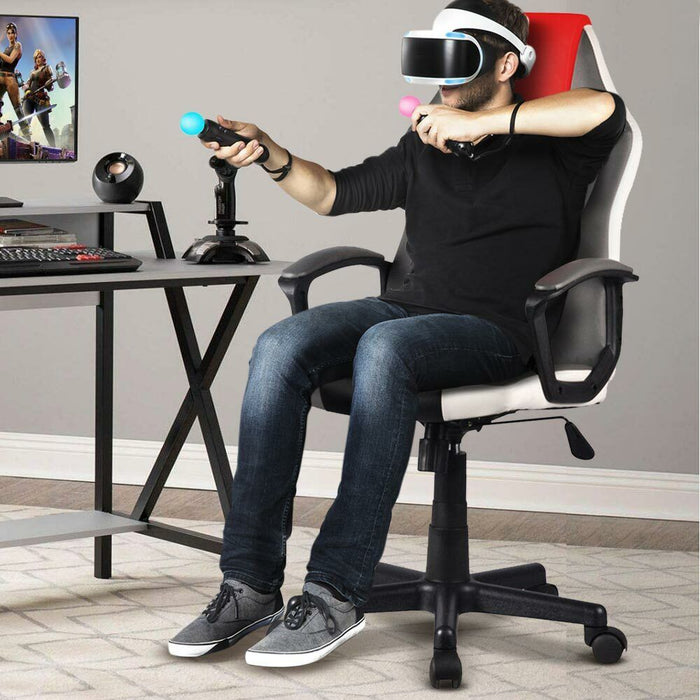 Sedia Poltrona Gaming Scrivania Ufficio Regolabile Girevole Direzionale Rosso