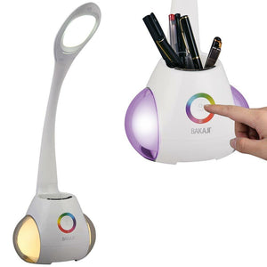 Lampada da Tavolo LED con Portapenne Controllo Touch con Luce Atmosfera RGB