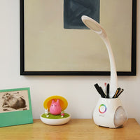 Lampada da Tavolo LED con Portapenne Controllo Touch con Luce Atmosfera RGB