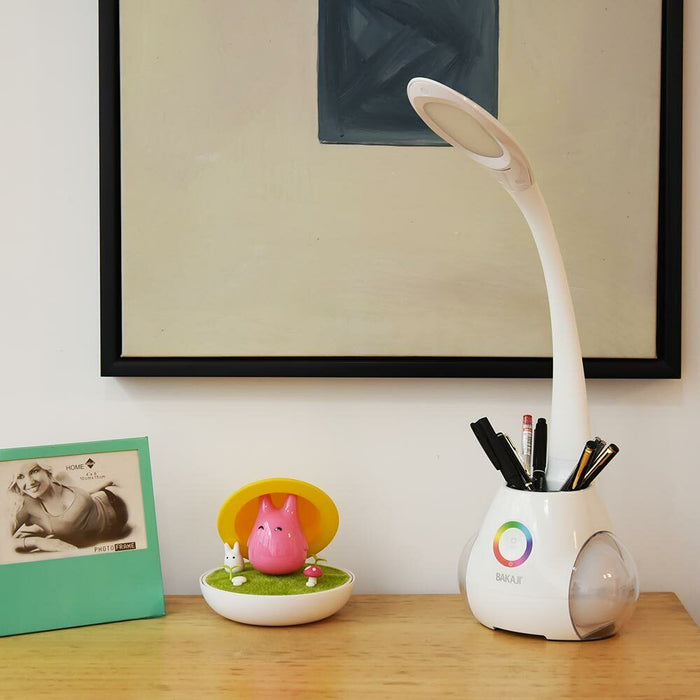 Lampada da Tavolo LED con Portapenne Controllo Touch con Luce Atmosfera RGB