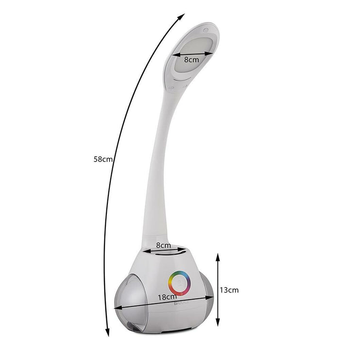 Lampada da Tavolo LED con Portapenne Controllo Touch con Luce Atmosfera RGB