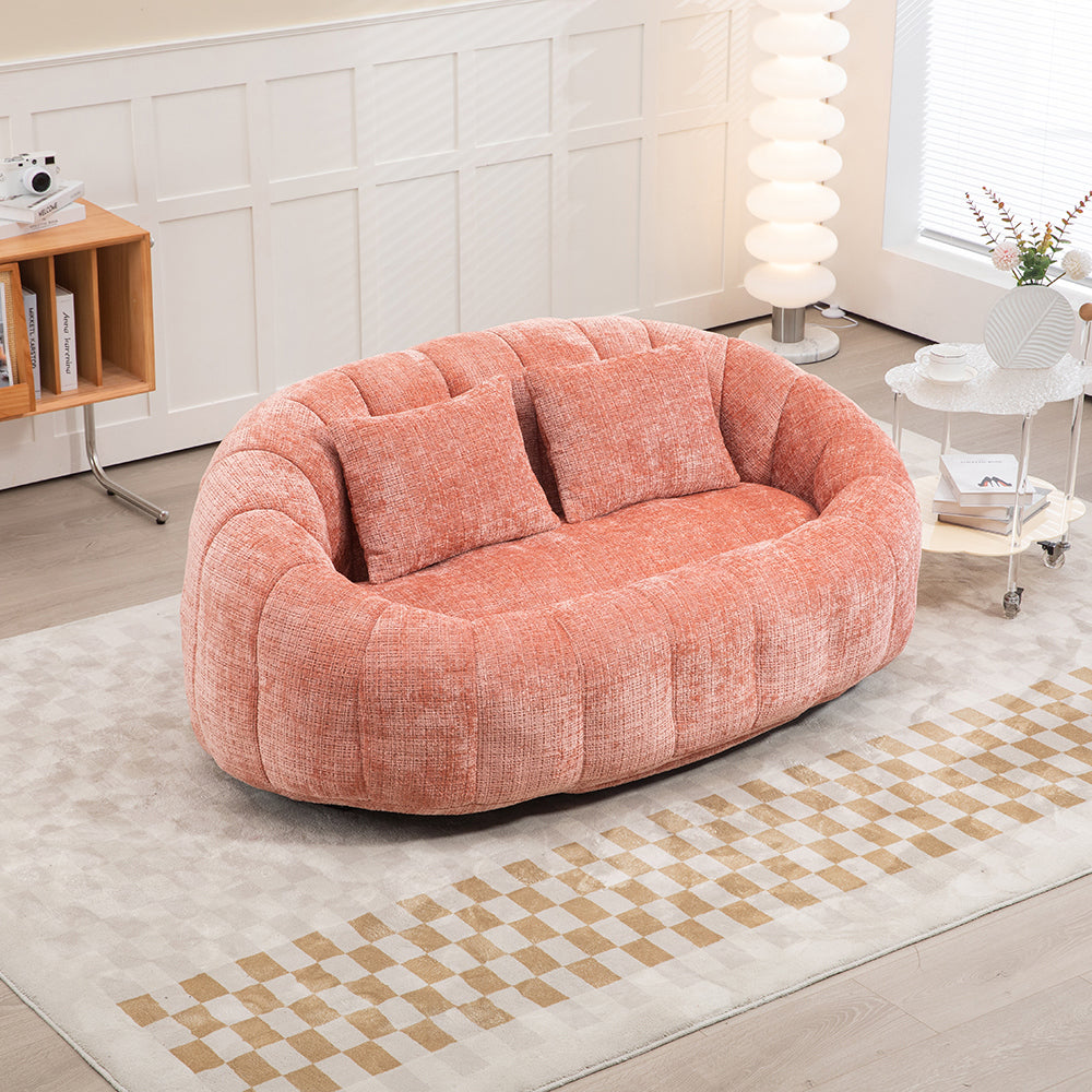 Bean bag - Xylo - chaise longue chenille rosa senza struttura