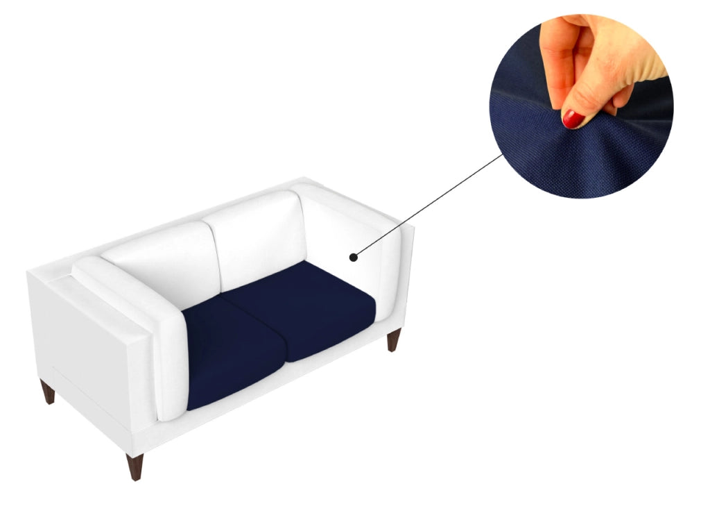 Coppia Copriseduta Antimacchia Elasticizzato Tinta Unita Modello Magic - Seduta - Blu
