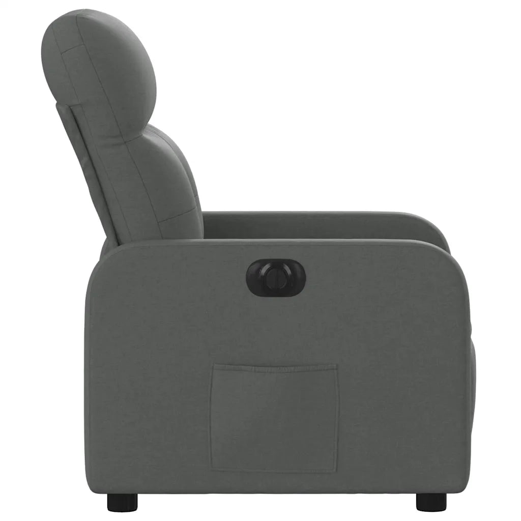 Poltrona | Sedia Relax Elettrica Reclinabile Grigio Scuro in Tessuto