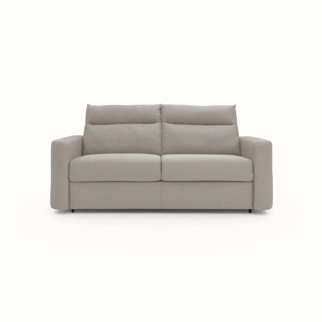 Cupido Divano letto con morbido schienale alto in tessuto impermeabile simil cotone T13 202 cm (mat. 140x197) panna