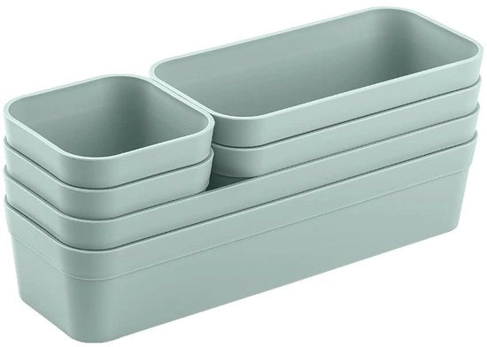 Organizzatore di carreggiata con scatola di contenimento e distributore unico, regolabile, verde pastello