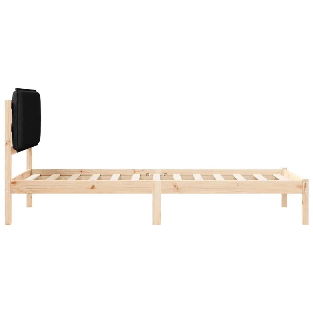 Letto con Testiera Rivestita Nero 90 x 190 cm 877876